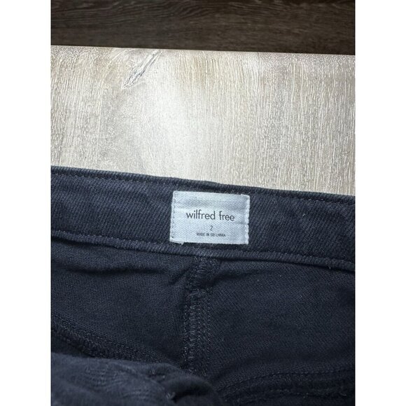 Aritzia Wilfred Free Black Modern Canvas Utility Straight Leg Pants Size 2 - Picture 2 of 8